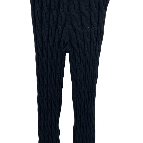 Reuben Oliver Cable Knit Pants Pull-On Cotton Sweater Black Size Small - Picture 8 of 12